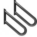 Hand Rails for Outdoor Steps Stair Railing Indoor Rail Metal Heavy Duty Non-Slip 1-3 Step Wall Mount Grab Bars U-Shape Safety Handle Garage Porch Courtyard Doorways (2 Pack 20")