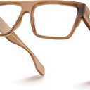 VISOONE Square Brown Blue Light Blocking Glasses TR90 Vintage Men Women ALBA