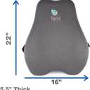 FOMI Extra High Back Lumbar Support Pillow | Thick Thoracic Foam Pad for Car, Home, Office, Gaming Chair, Wheelchair, Recliner | Sciatica, Tailbone Pain Relief | Upper Lower Backrest, Posture Aid, 1 Count