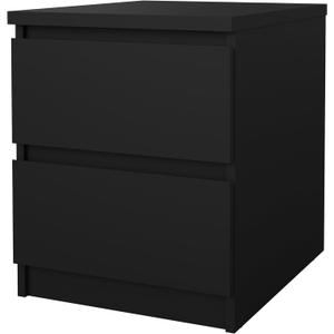 Tvilum 2 Drawer Bedroom Nightstand Nighstand, 19.69 in x 15.91 in x 19.49 in, Black