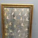 Vintage Gold Framed Flying Birds Wall Art, Retro Muted Green Seagull Canvas Print, Flock of Seagulls in Flight Picture Wall Decor, Antique Neutral Nature Poster Artwork for Living Room Bedroom, 24"L x 16"W