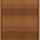 Furinno BASIC Book Shelf, 3-Tier Modern Bookshelf, Bookcase with Open Shelves, 9.3" x 21.8" x 39.5", for Living Room, Bedroom, Home Office, Light Cherry