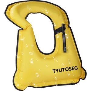Inflatable Snorkel Vest Adult, Snorkeling Jackets,Buoyancy Vest for Snorkeling Boating, Safety Load Up to 220 Ibs (Yellow)