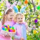 [6 Golden Eggs] 100 PCS 2.4" Fillable Plastic Easter Eggs Empty Easter Eggs Colorful Plastic Eggs Bulks for Kids Teens Boys Girls Easter Basket Stuffers Hunt Easter Party Favor