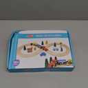 Wooden Train Tracks Toys for Toddler, 33 Pieces Magnetic Train with Wooden Tracks Fits for Thomas, Brio, Chuggington, Melissa and Doug, Rail Set Toy Gifts for 3 4 5 Years Old Girls & Boys