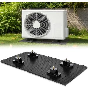 6 Pcs 2 in 1 Anti Mini Split Pad Condenser Pad with 4 Pcs Stand Vibration 36" x 24" Ac with 1.57" h Stand Moisture-Proof Plastic for Ac Heat Pump System Condenser Units Heat Pump