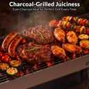 Charcoal Grill, Foldable Portable Camping Charcoal Grill, Stainless Steel BBQ Grill with Ceramic Grate, 2-in-1 Side Tables & Pull-Out Ash Pan Outdoor & Backyard Grill for Patio Cooking
