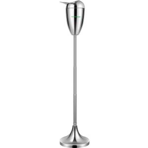 VIVOSUN Adjustable Outdoor Ashtray, Covered Ashtray for Outside Patio, Smokeless Windproof Standing Ash tray with Lid for Home, Adjustable Height from 21.5" to 35" for Indoor (Chrome)