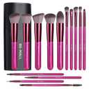 BS-MALL Makeup Brushes 14 pcs Makeup Tools Kit Premium Synthetic Powder Foundation Contour Concealers Lip Brushes with Makeup Sponge & Eyeshadow Applicator Kit (White)
