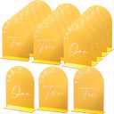 Wedding Table Numbers 1-20, Gold Mirror Arch Table Numbers 5 x 7 inch with Stands, 1-20 Gold Acrylic Tables Number Holders for Wedding Receptions, Parties, Anniversaries and Events