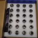 24pcs M14x1.5 Lug Nuts - Compatible with Chevrolet Colorado/Suburban/Silverado, GMC Express/Yukon/Sierra 1500, Ford F150/Expedition, One-Piece Design Factory Chrome Wheel Lug Nut Set