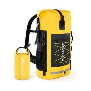 Waterproof Backpack Dry Bag with bungee cord and small waterproof Bag Yellow