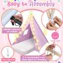 6 Pack Sleepovers Teepee Tent for Kids Bulk with Mattress Sheet Light,Natural Cotton Washable Indoor Play Tent for Birthday Slumber Party Girls Boys Pajama Movie Night Supplies(Pink, Purple, White), 61.81 x 25.98 x 7.09 inches