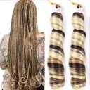 French Curly Braiding Hair for Box Braids 8 Packs 18 Inch 100G/Pack Loose Wave Braiding Hair Crochet Spanish Curly Spiral Synthetic Hair Extensions for Women P4/27/613 (18 Inch,8 Packs)