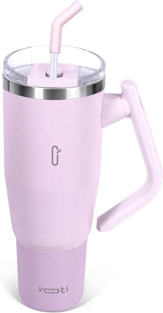 Voti 40 oz Tumbler with Handle,Tumbler with Lid and Straw,Double Wall Insulated Cup Stainless Steel Travel Mug