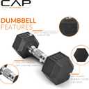 CAP 280 LB, 550 LB, 1200 LB Dumbbell Set with Horizontal 2-3 Tier Rack, Rubber Hex Free Weights, Home Gym Weight Set for Strength Training