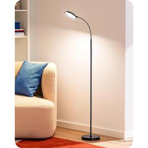 EDISHINE LED Floor Lamp, 1300LM Super Bright Reading Floor Lamps for Living Room, Dimmable 4 Color Temperature Standing Lamp, Remote & Touch Control, Adjustable Gooseneck Lamp for Bedroom Office Black