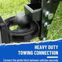 4-Bolt Pintle Hitch Lunette Ring, I.D. 3 inch, Towing Weight 60000 lbs, Black Heavy Duty Steel with 6 inch Bolt Base for Truck Trailer