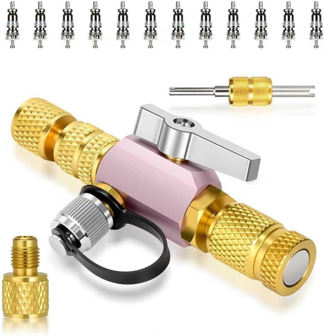 2026 New Valve Core Removal Tool & Dual Head Valve Core Remover, 2 Sizes 1/4& 5/16 in 1 Tool, Mega Flow Vacuum-Rated Core Removal Tool HVAC, 20 Microns Vacuum, For Full & Unrestricted Flow