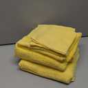GLAMBURG 100% Cotton Ultra Soft 6 Pack Towel Set, Contains 2 Bath Towels 28x55 Inches, 2 Hand Towels 16x24 Inches & 2 Wash Coths 12x12 Inches, Compact Absorbent Lightweight & Quickdry - Lime Yellow