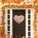 3 x BBTO Thanksgiving Pumpkin Welcome Sign Door Decor Hello Fall Wood Hanging Decoration Autumn Wooden Signs Rustic Fall Decorative for Porch Home Wall Indoor Outdoor Decor(Heart)