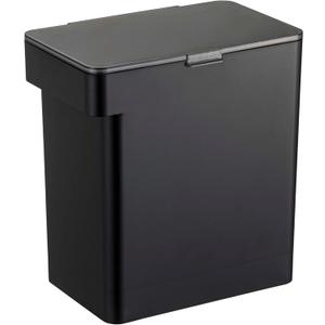 YAMAZAKI Home Tower Airtight Pet Food Storage Container - Cat And Dog Food Holder Bin With Transparent Lid And Handle - Large - Polypropylene - 15 Lbs., 3.2 Gallons, 12 Quarts (Black)