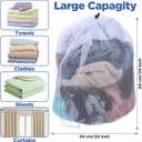 20 Pcs Mesh Laundry Bags Bulk with Drawstring 20 x 24'' Hanging Heavy Duty Medium Mesh Dry Cleaning Bag Machine Washable Large Net for Clothes,Sock,Bed Linen Dormitory Travelling Camping