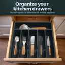 Pantrymade Silicone Silverware Drawer Organizer Non-Slip Utensil Holder for Kitchen Drawers | Cutlery Tray for Forks, Knives, Spoons & More | Durable, BPA-Free, Easy to Clean Black