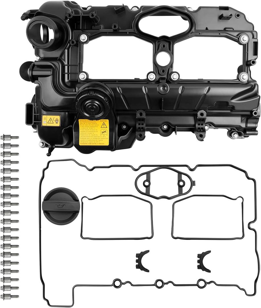 N20 Engine Valve Cover L4 2.0L with Oil Filler Cap and Gasket and Bolts Compatible with 2012-2018 328i, 228i 320i 428i 528i X1 X3 X4 X5 Z4 (Included GT/xDrive) Replace 11127588412 11127588418