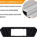 Rear License Frame Compatible with Chevrolet Corvette C8 2020-2026, Aluminum License Plate Frame Grill Vent Insert, License Plate Trim Base Accessories (Bright Black)