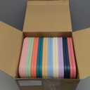 Dandat 20 Pack Small Plastic Fast Food Trays Bulk 9.8 x 6.7 Inch Rectangular Colorful Cafeteria Trays Serving Platter for Lunch Kitchen Hotel Restaurant Party Projects