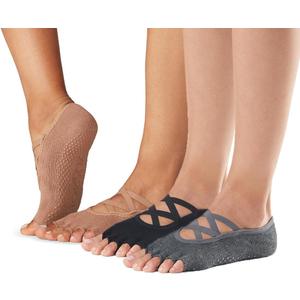toesox Elle Half Toe Multi Pack  Grip Non-Slip Toe Socks for Pilates Barre Yoga (Small, Black, Charcoal & Nude) toesox Elle Half Toe Multi Pack  Grip Non-Slip Toe Socks for Pilates Barre Yoga (Small, Black, Charcoal & Nude)