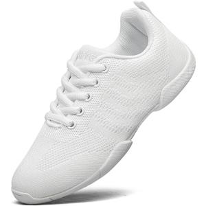 Girls White Cheerleading Shoes Lightweight Competition Tennis Shoes Women Hip Hop Gymnastics Dance Sneakers (9.5 Toddler)