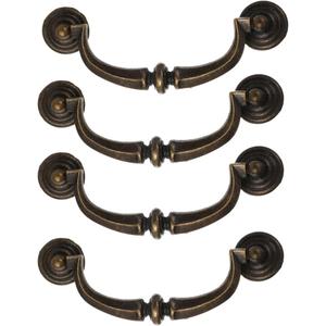 Amosfun Retro Cabinet Door Handles 4.72 Inch Zinc Alloy Drawer Pulls Oil Rubbed Bronze Decorative Hardware for Kitchen Closet Furniture