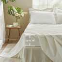 Beige Comforter Set Queen Reversible Bedding Set, 7 Pieces Soft Bed in a Bag Queen with Comforter, Sheets, Pillowcases & Shams, All Seasons Boho Queen Bed Set (02 Linen Beige)