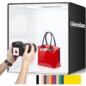 Glendan 20x20 inch Light Box Photography, Large Photo Studio Light Box, Professional Dimmable Photo Booth with 240 LED Lights & 6 Double-Sided Color Backdrops Photo Box for Product Photography (20*20 Inch)