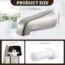 Dreyoo Tub Spout (Universal Fits 1/2" Copper Pipe, 1/2" IPS and 3/4" IPS), Bathroom Bathtub Faucet with Adapters and Hex Wrench(Brushed Nickel,Without Diverter)