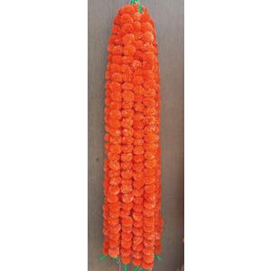Amroha Crafts Lemon Yellow Marigold Garland for Indian/American Wedding Party Mantle Decoration, Faux Garlands for Diwali, House Warming Decoration, Spring Bush Floral for DIY Backdrops!-Pack of 10