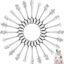 Aneco 24 Pack Christmas Mini Spoons Set Stainless Steel Spoon for Coffee Tea Soup Sugar Dessert Seasoning Ice Cream