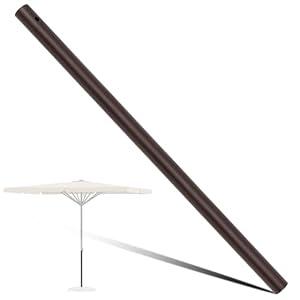 Otoolling 1 Pack 1.5'' Dia Umbrella Replacement Lower Pole, Heavy Steel Patio Umbrella Bottom Pole Replacement, 1.7 mm Thickness, No Bullet Buckle Outdoor(Brown, 46''L)