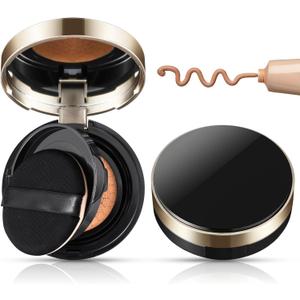 Zopeal 2 Pcs 15g/0.5oz Empty Luxurious Cushion Foundation Box Portable Cushion Compact Bb Puff Box Powder Container with Air Sponge Powder Puff and Mirror for Women Travel Sunscreen