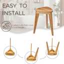 Teak Shower Stool, 17'' Shower Foot Rest for Shaving Legs, Waterproof Teak Shower Seat, Corner Shower Bench, Wooden Step Bench, Organizer Stool, Plant Stand for Living Room Bathroom