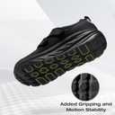 OrthoComfoot Men's Orthopedic Diabetic Extra Wide Walking Shoes: Adjustable Arch Support Plantar Fasciitis Slip-On for Swollen Feet, Comfortable Orthotic Easy Top Loafers for Foot and Heel Pain (Black)