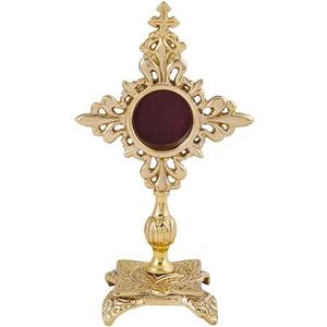CatholicStore Small Reliquary, 6.5" Tall, 1pc, Sudbury Brass