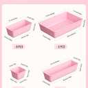 KEMETHY 25 PCS Plastic Drawer Organizers Set, 4 Sizes Vanity Organizer, Makeup and Desk Drawer Organizer Trays, Organization and Storage for Makeup, Bathroom, Kitchen Utensils and Office (Pink)