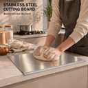 304 Stainless Steel Cutting Board with Lip for Kitchen 19.7 x 15.7in