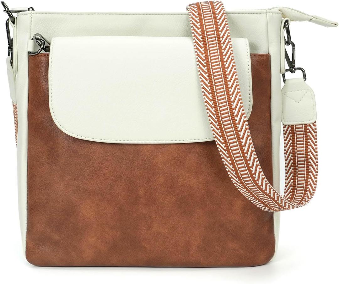 Anti Theft Crossbody Bags for Women, Travel Purses with Adjustable Strap Leather Shoulder Bag Handbag