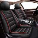 IKABEVEM Seat Covers Fit for Chevy Chevrolet Colorado : 2015-2022 Crew Cab Extends Cab Z71 LT ZR2 Work Truck Front Pickup Faux Leather Car Seat Covers (2PCS Front,Redline)