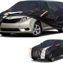 Minivan Car Cover for Toyota Sienna 100% Waterproof All Weather, Heavy Duty Outdoor Full Exterior Covers Rain Sun Wind UV Protection.