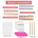 72Pcs Press on Nails Long Stiletto Fake Nails Glossy Glue on Nails Medium Length Acrylic Nails Full Cover Stick on Nails Reusable Acrylic Artificial Nails Glue on Nails for Women
